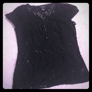 White House Black Market cap sleeve lace shell